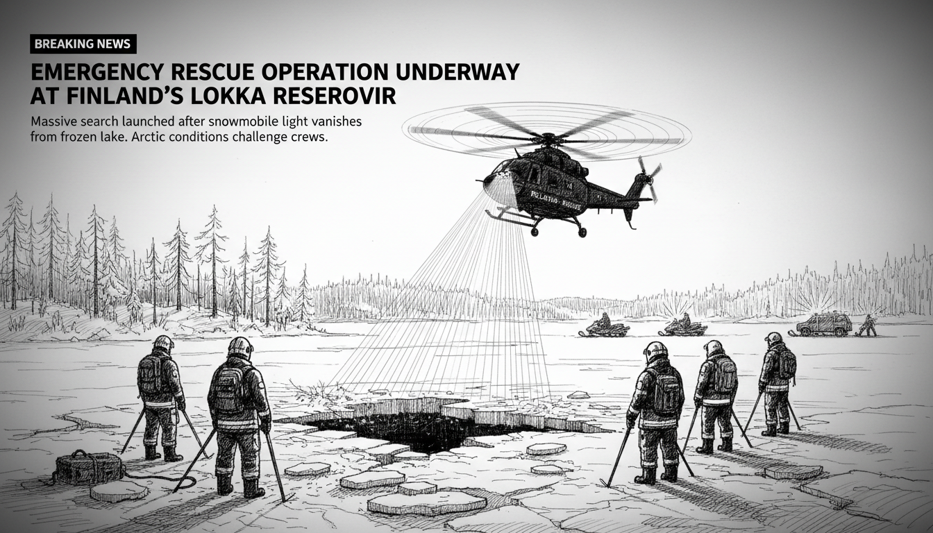Emergency Rescue Operation Underway at Finland's Lokka Reservoir