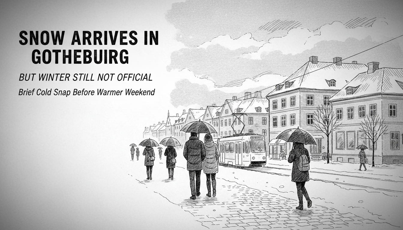 Snow Arrives in Gothenburg But Winter Still Not Official
