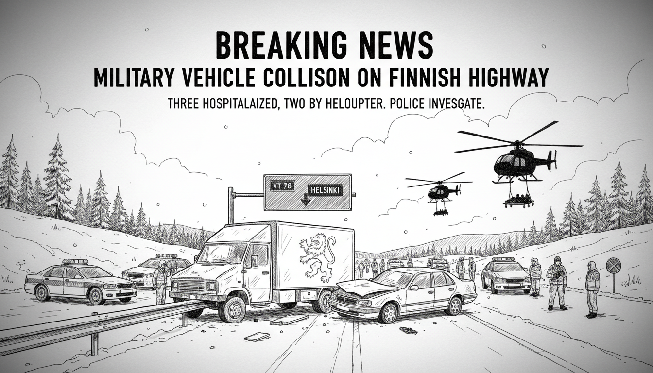 Military Vehicle Involved in Serious Collision on Finnish Highway