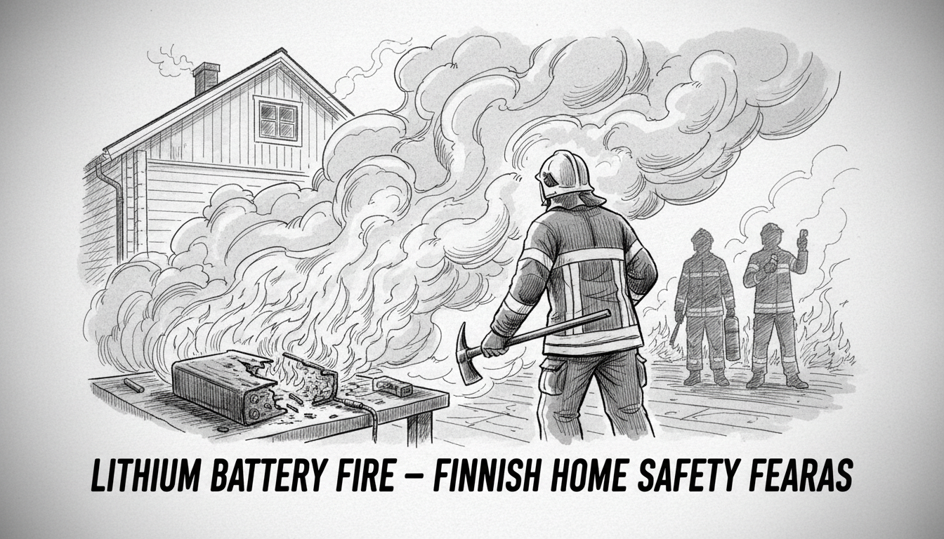 Lithium Battery Fire Sparks Safety Concerns in Finnish Home