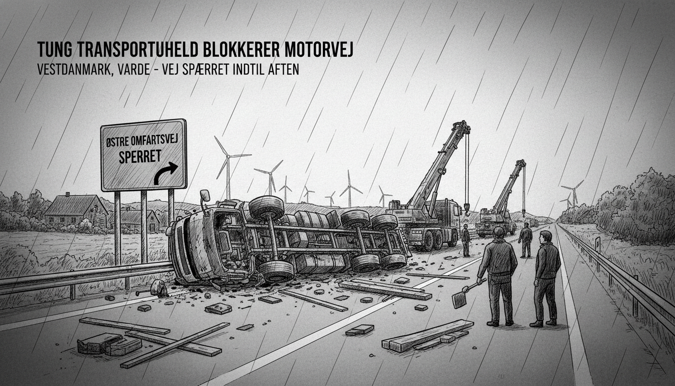 Heavy Transport Accident Blocks Major Danish Highway