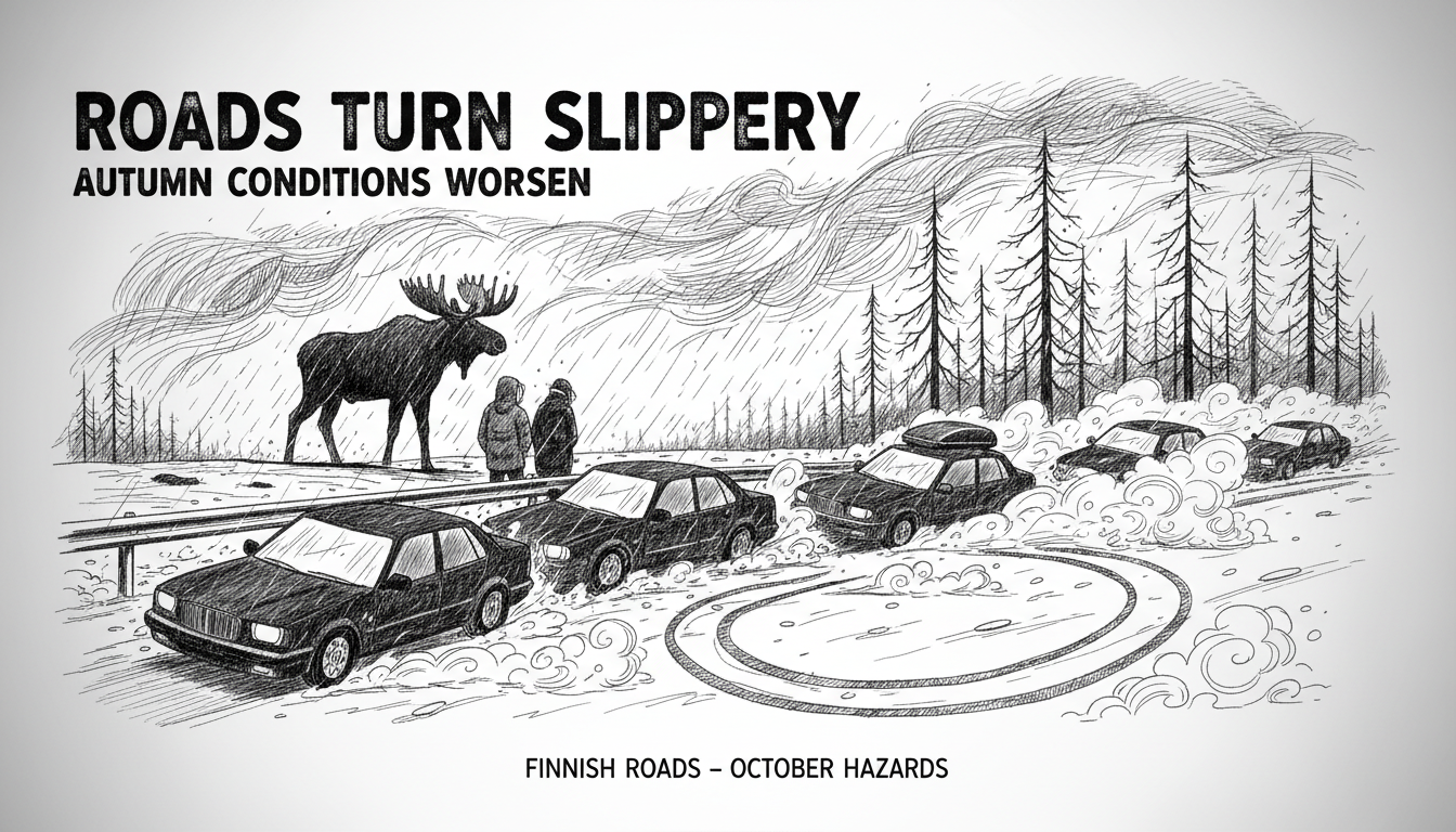 Roads Turn Slippery as Autumn Conditions Worsen