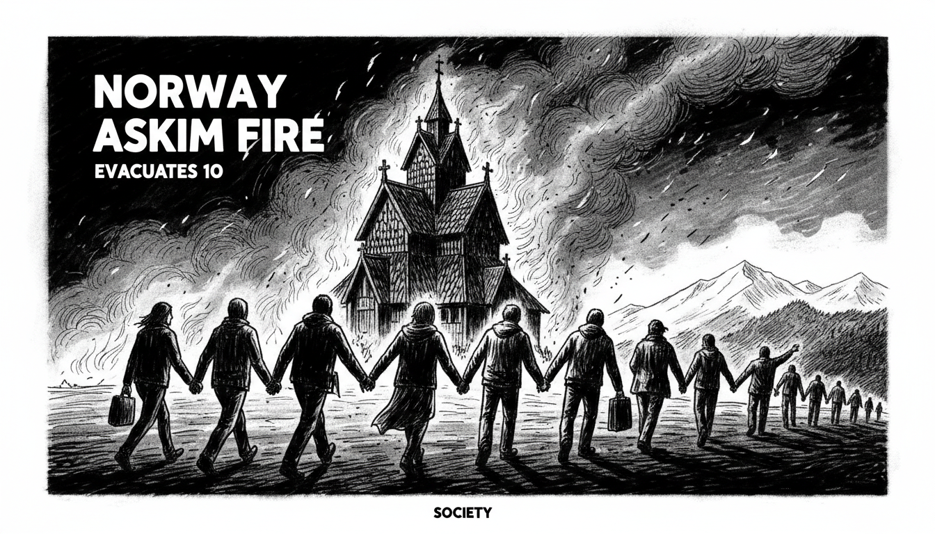 Norway Evacuates 10 in Askim Fire