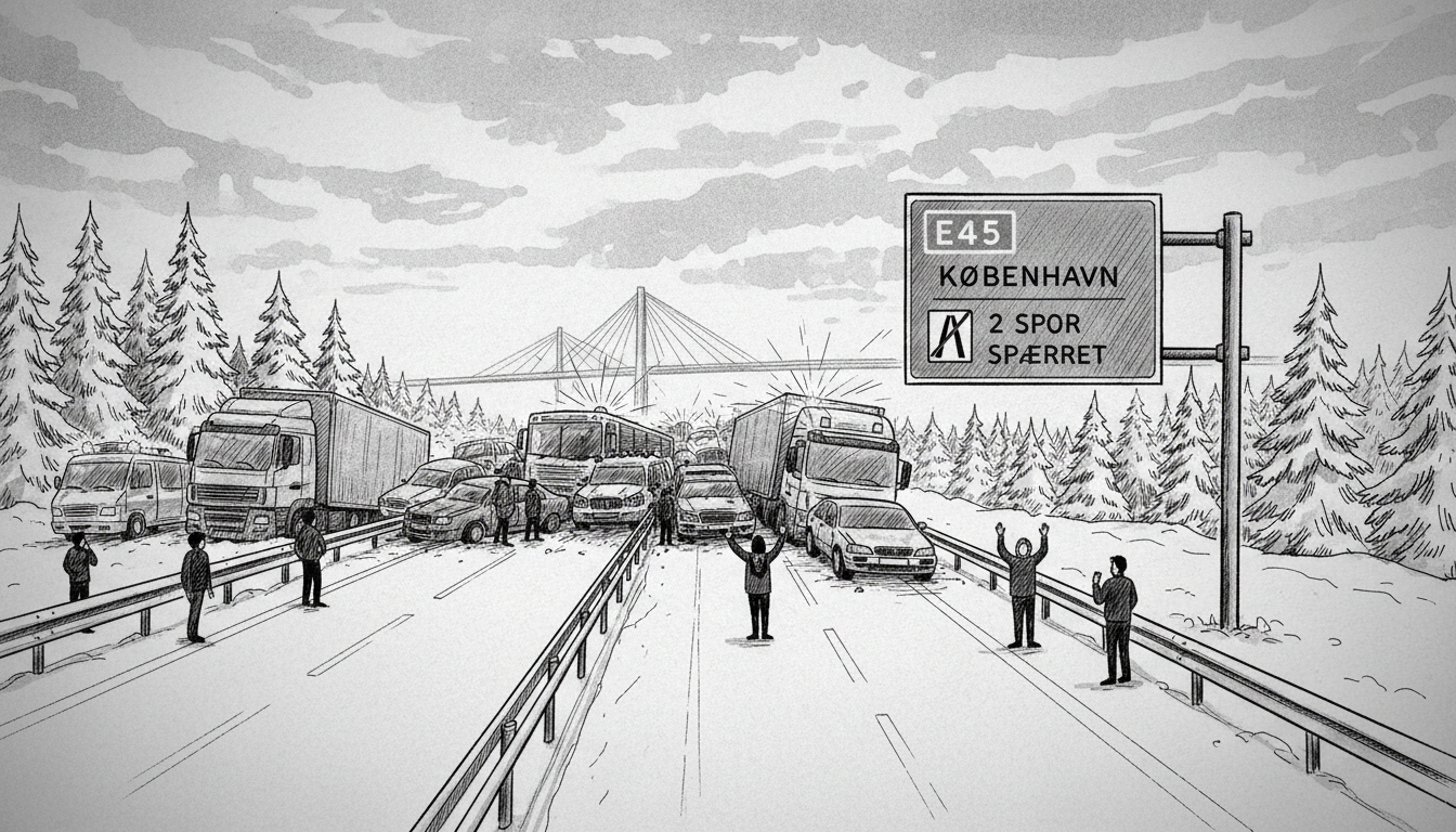 Denmark Motorway Crash: 2 Lanes Blocked