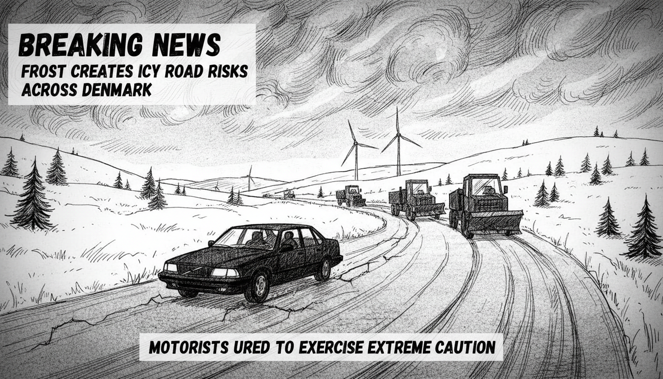 Frost Creates Icy Road Risks Across Denmark