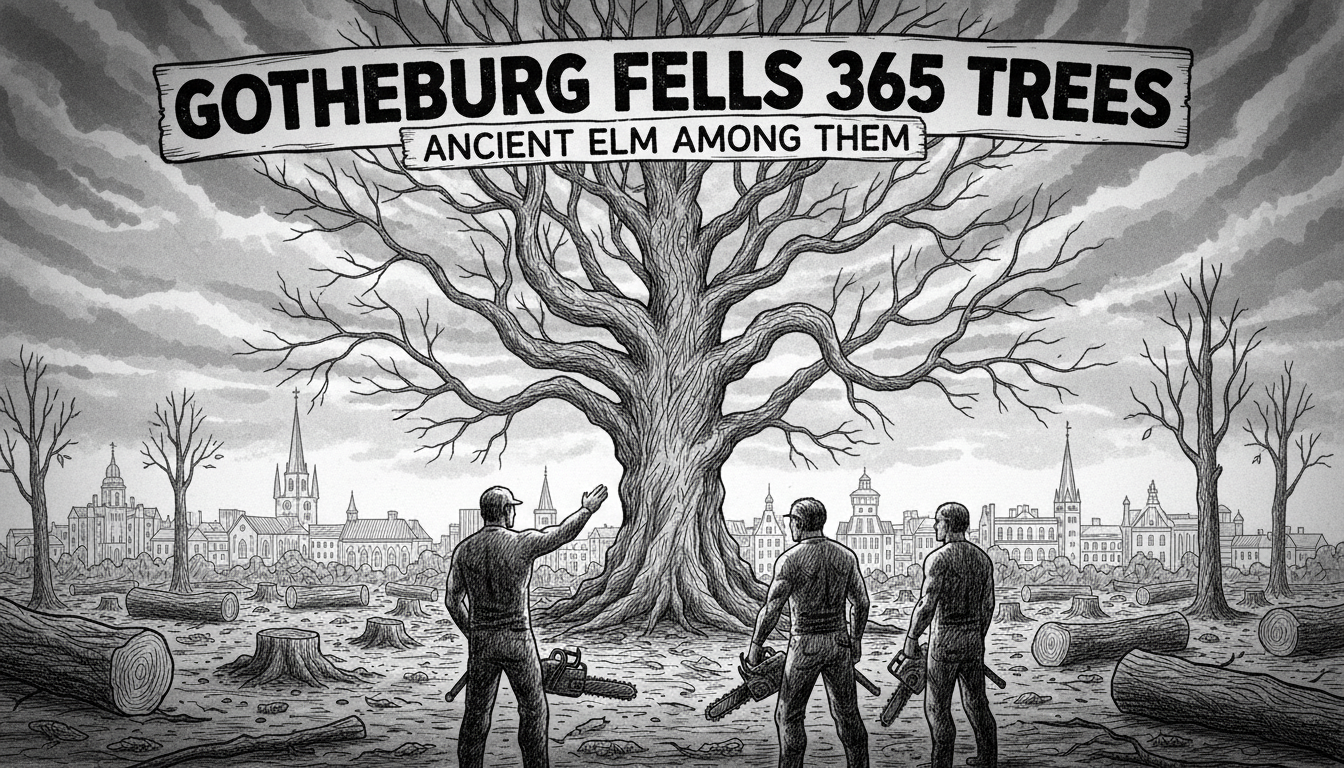 Sweden's Gothenburg Fells 365 Trees: Ancient Elm Among Them