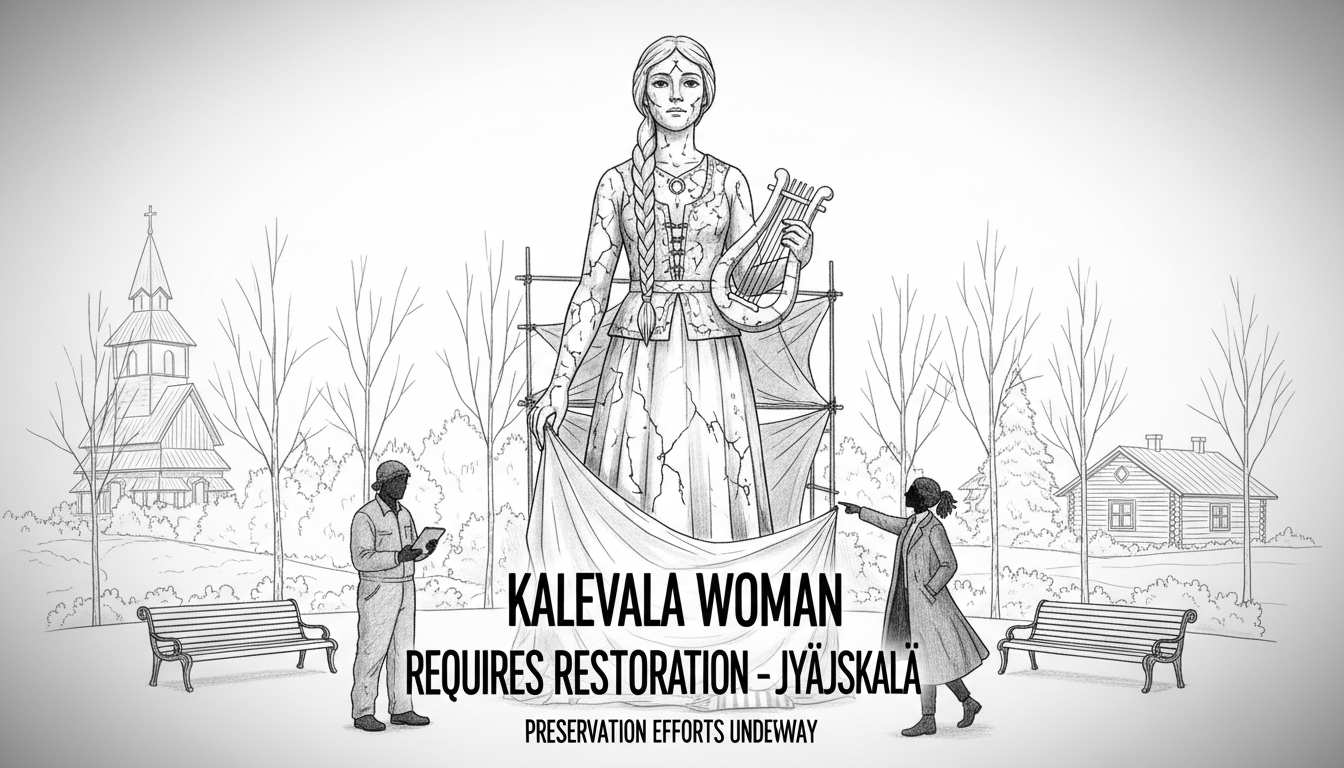 Kalevala Woman Statue Requires Restoration in Jyväskylä Park