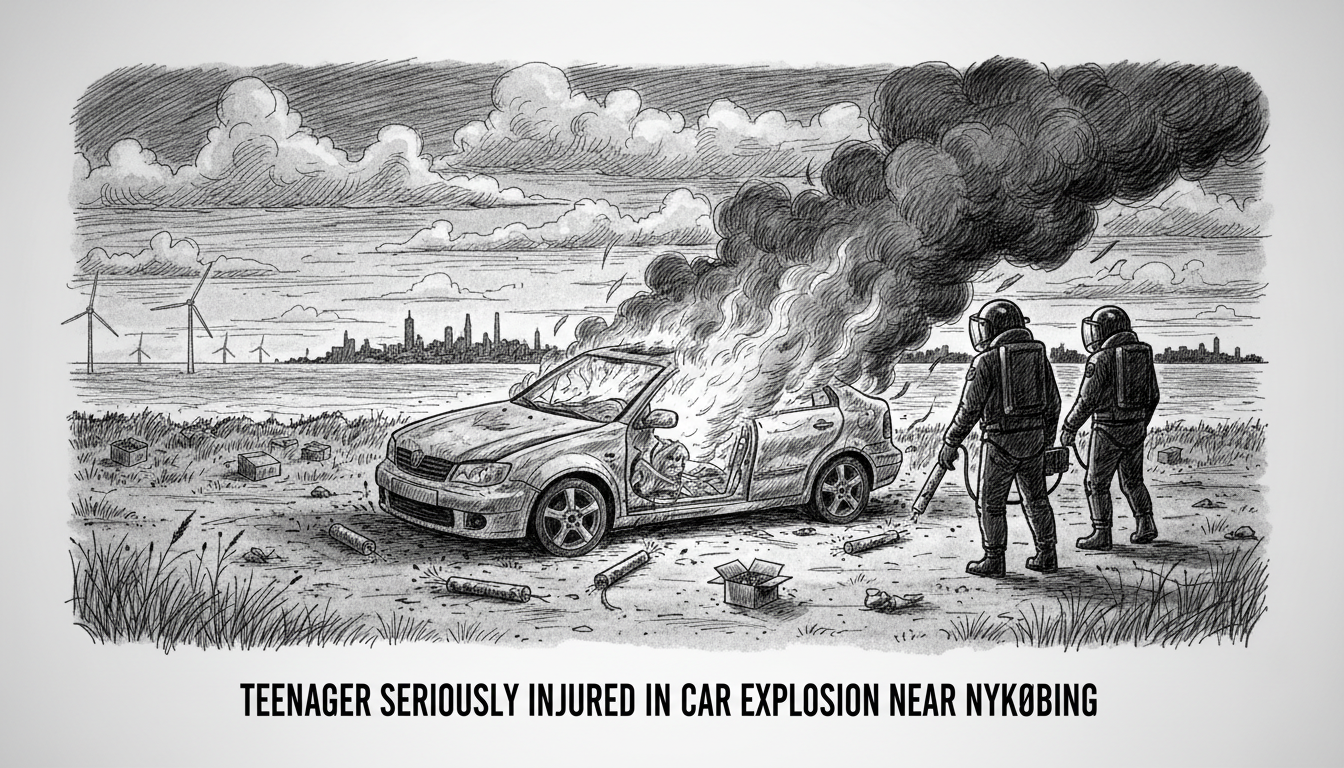 Teenager Seriously Injured in Car Explosion Near Nykøbing