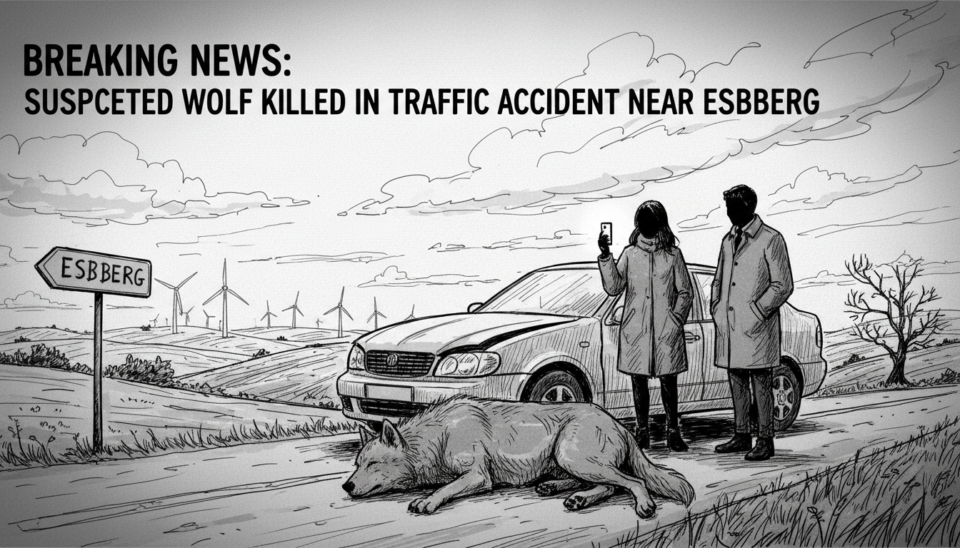 Suspected Wolf Killed in Traffic Accident Near Esbjerg