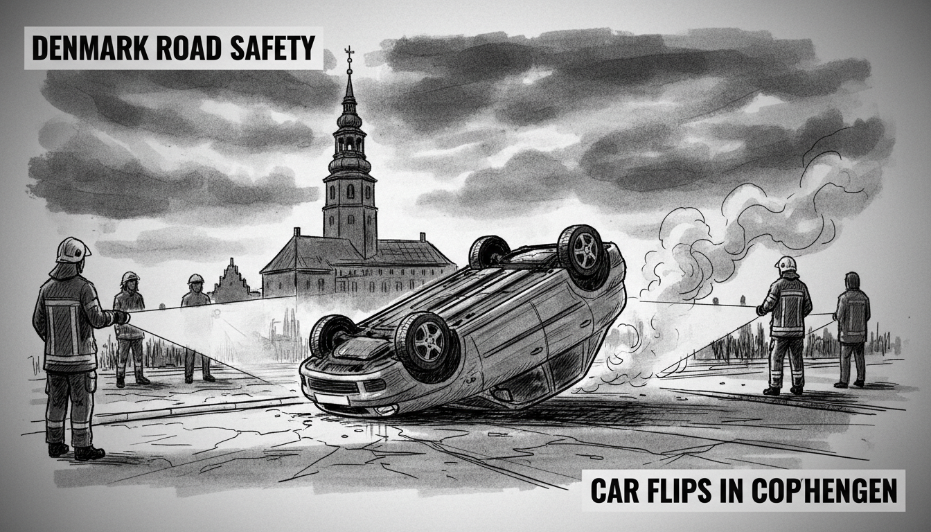 Denmark Road Safety: Car Flips in Copenhagen