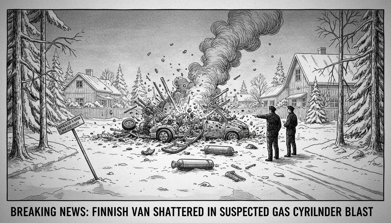 Gas Cylinders Suspected in Finnish Van Explosion That Shattered Vehicle