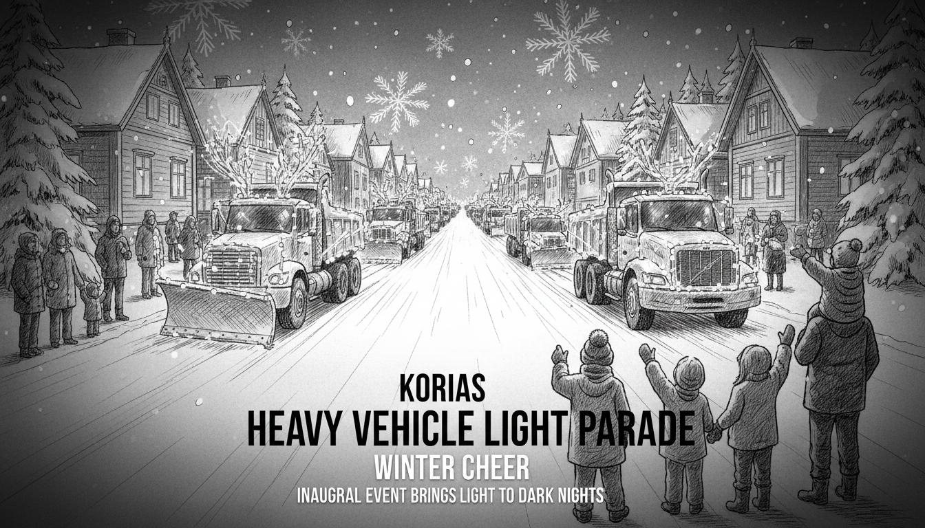 Heavy Vehicle Light Parade Illuminates Korias Winter Streets