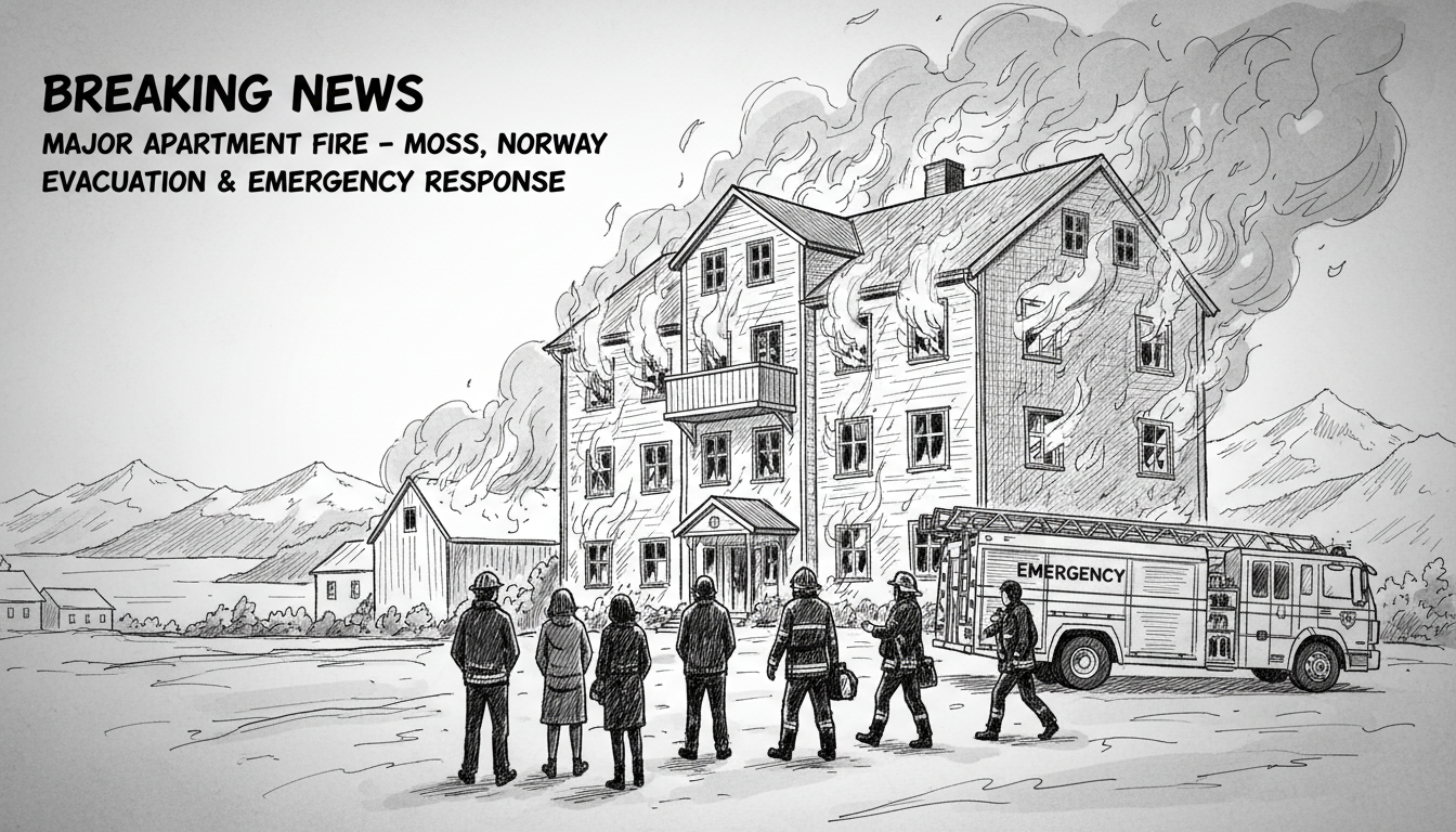 Major Apartment Fire in Moss Prompts Evacuation and Emergency Response