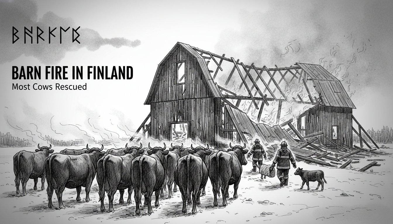 Barn Fire in Finland Destroys Building But Most Cows Rescued