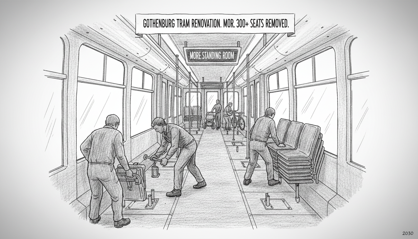 Gothenburg Tram Renovation Removes 300 Seats