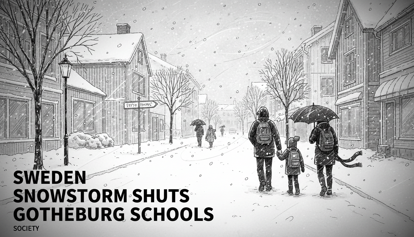 Sweden Snowstorm Shuts Gothenburg Schools