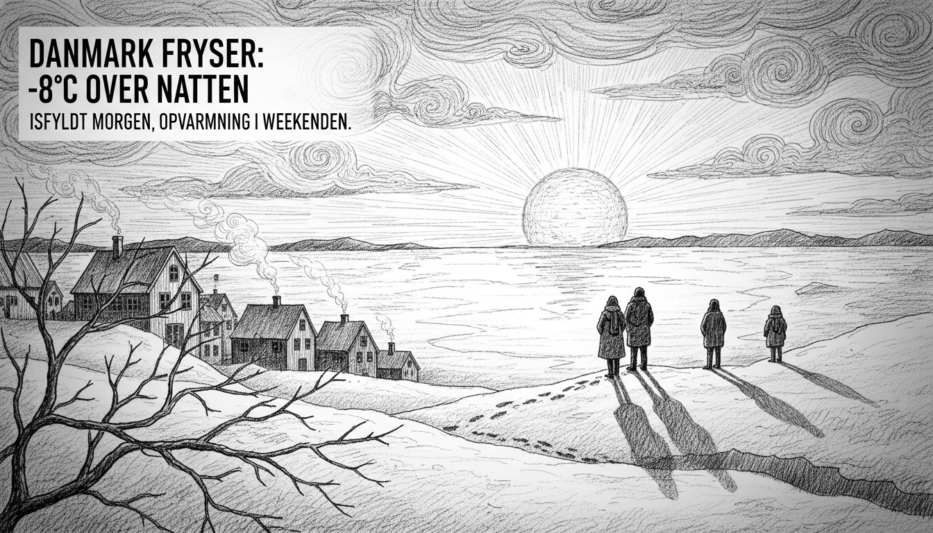 Denmark experiences freezing temperatures with minus 8 degrees overnight