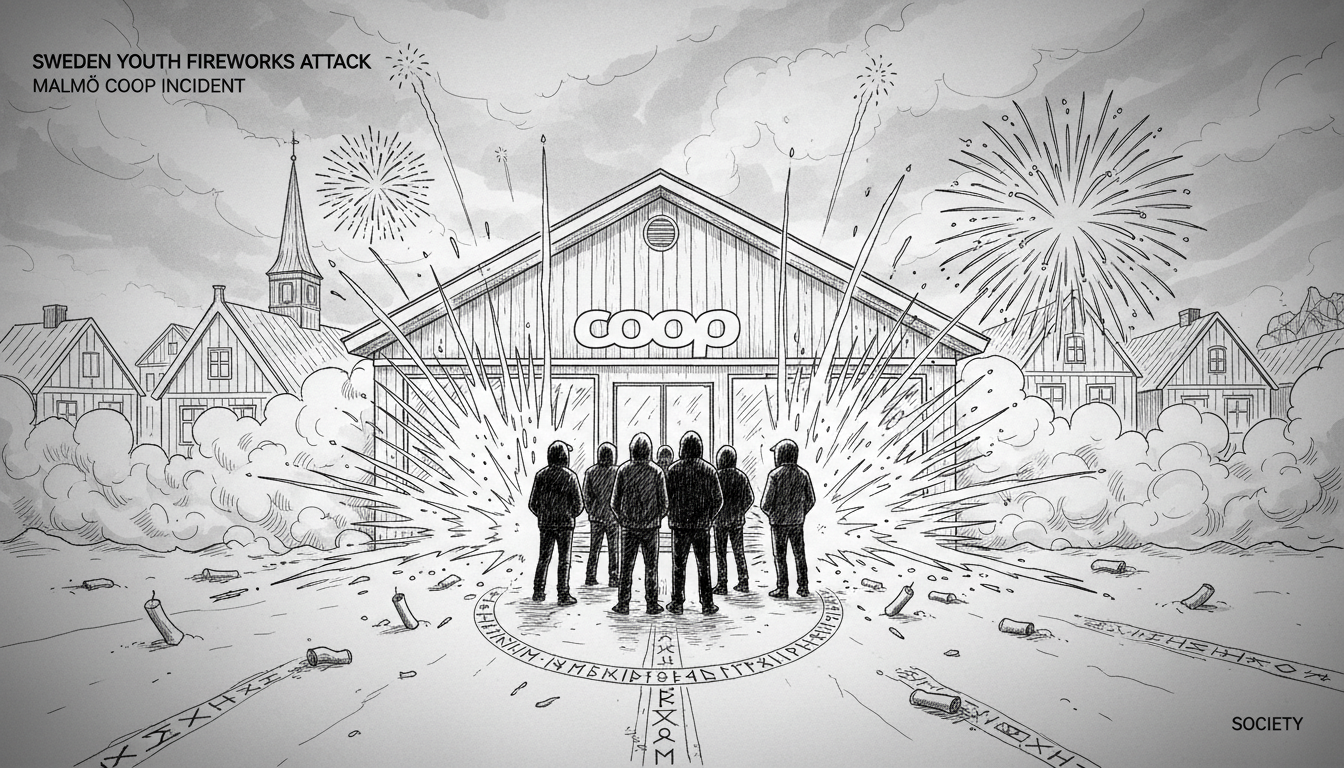 Sweden Youth Fireworks Attack: Malmö Coop Incident