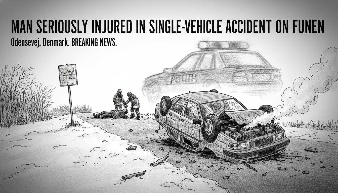 Man Seriously Injured in Single-Vehicle Accident on Funen