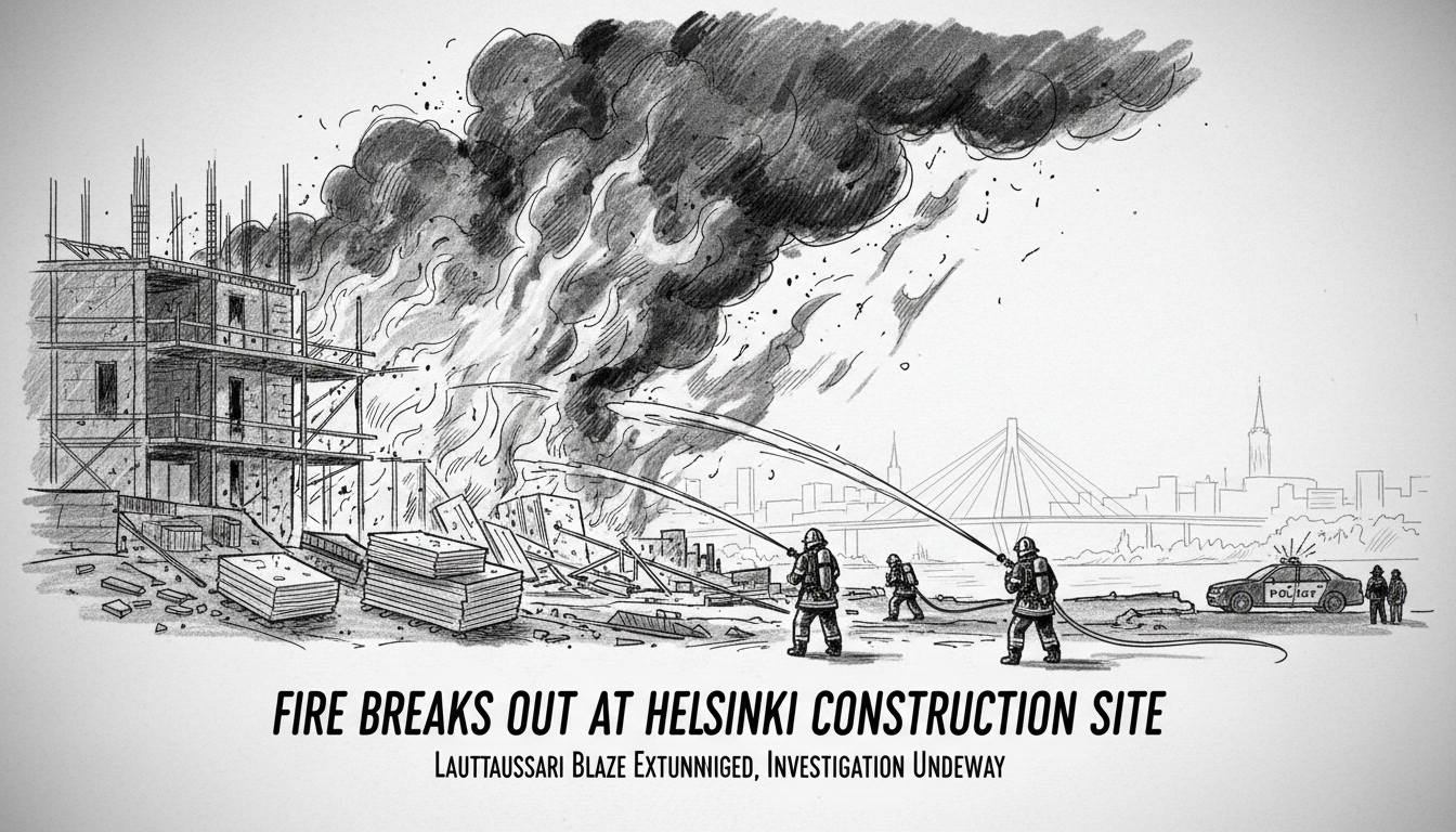 Fire Breaks Out at Helsinki Construction Site