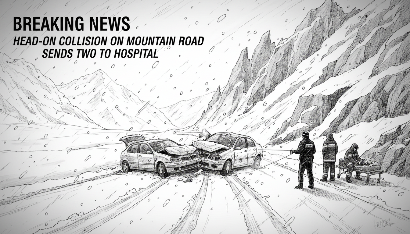 Head-On Collision on Mountain Road Sends Two to Hospital