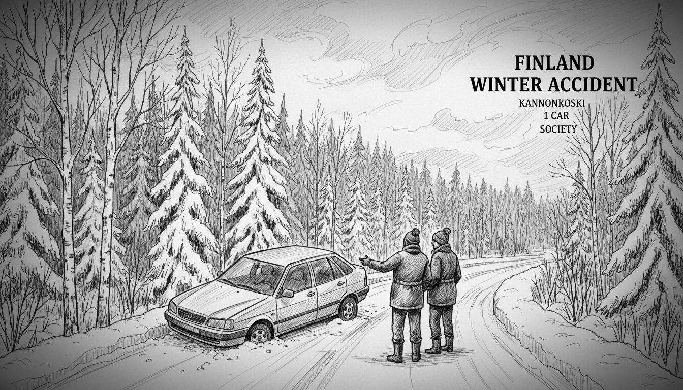 Finland Winter Accident: 1 Car in Kannonkoski