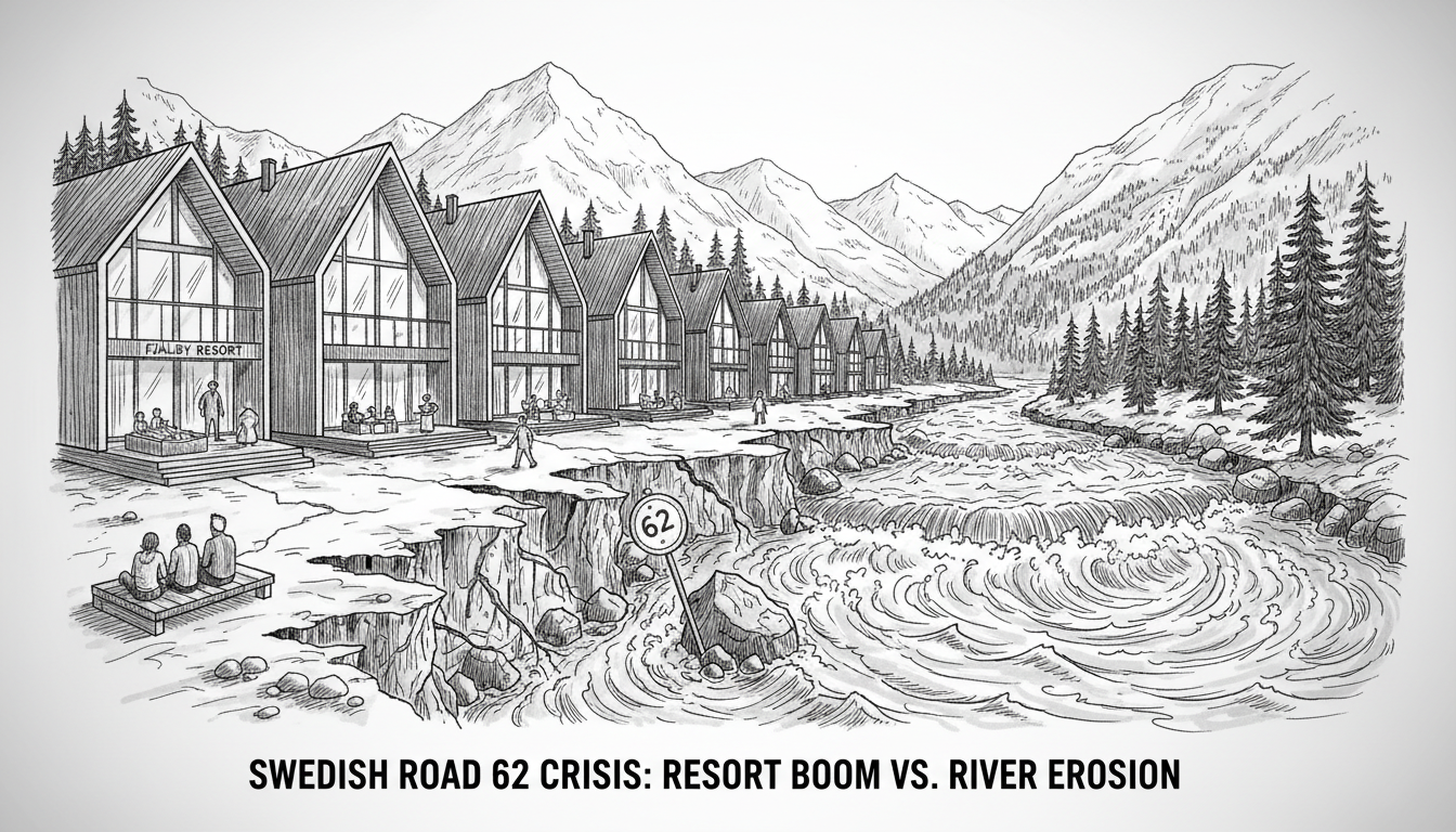 Swedish Road 62 Crisis: Resort Boom vs. River Erosion