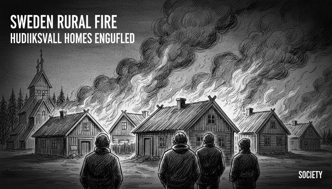 Sweden Rural Fire Engulfs Multiple Hudiksvall Homes