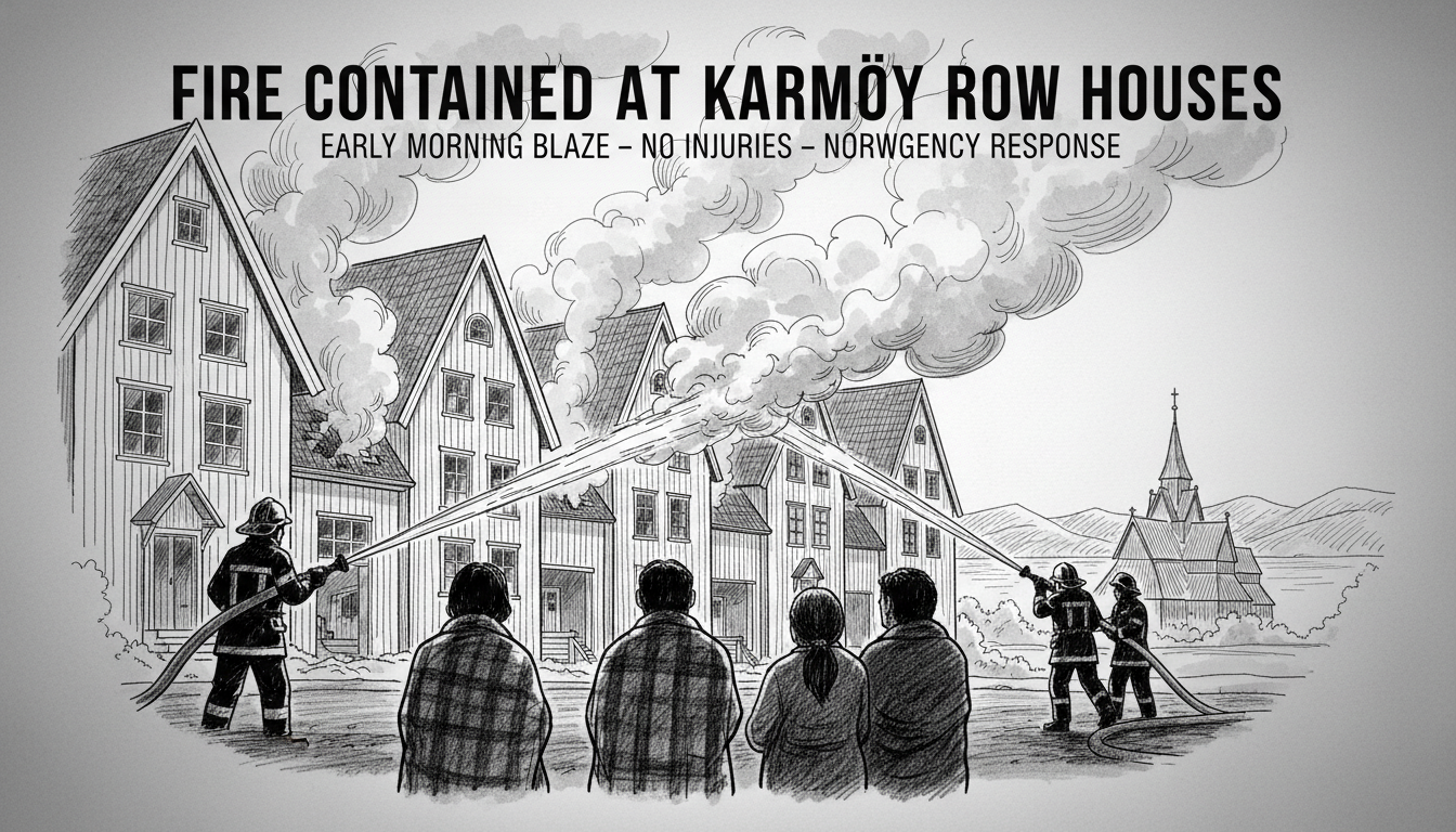 Fire Contained at Karmøy Row Houses Following Early Morning Blaze