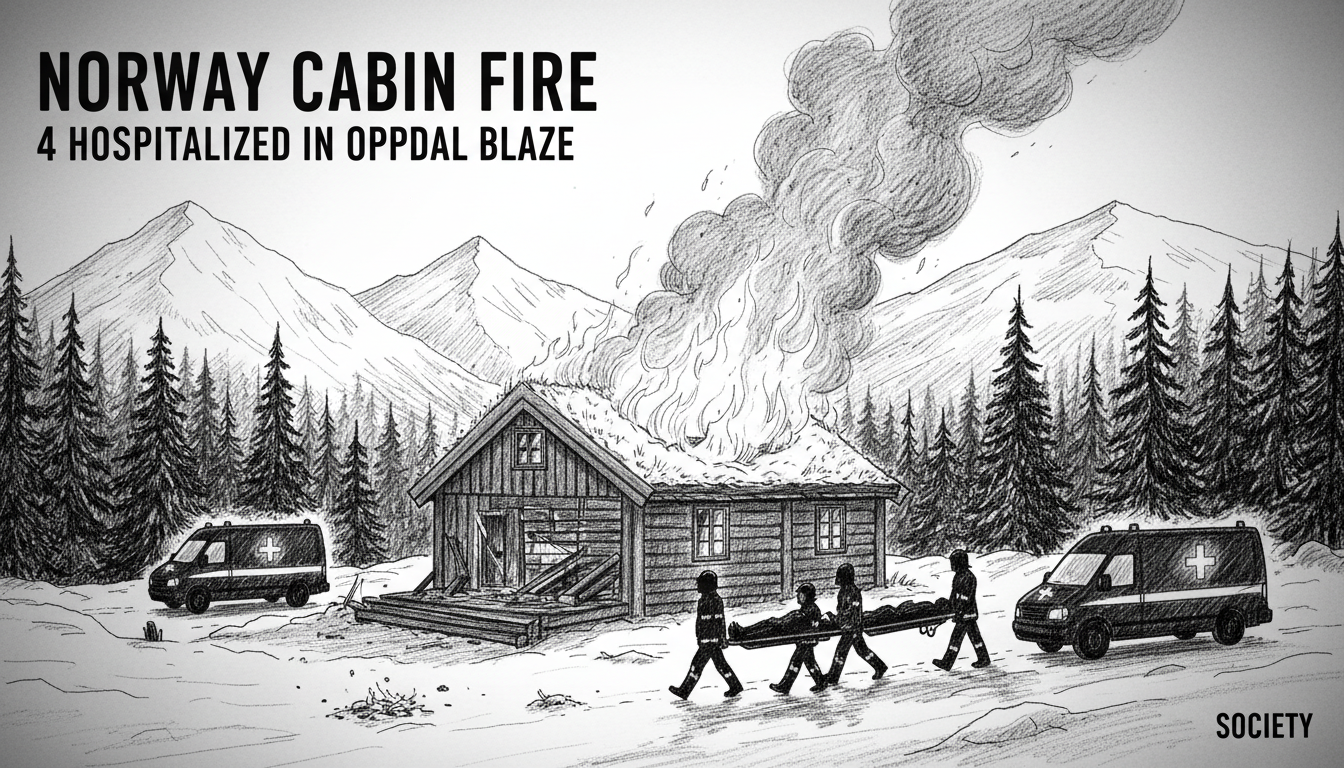 Norway Cabin Fire: 4 Hospitalized in Oppdal Blaze