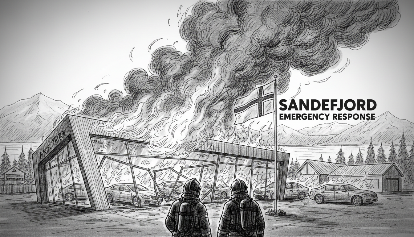 Norway Car Dealership Fire: Sandefjord Emergency Response