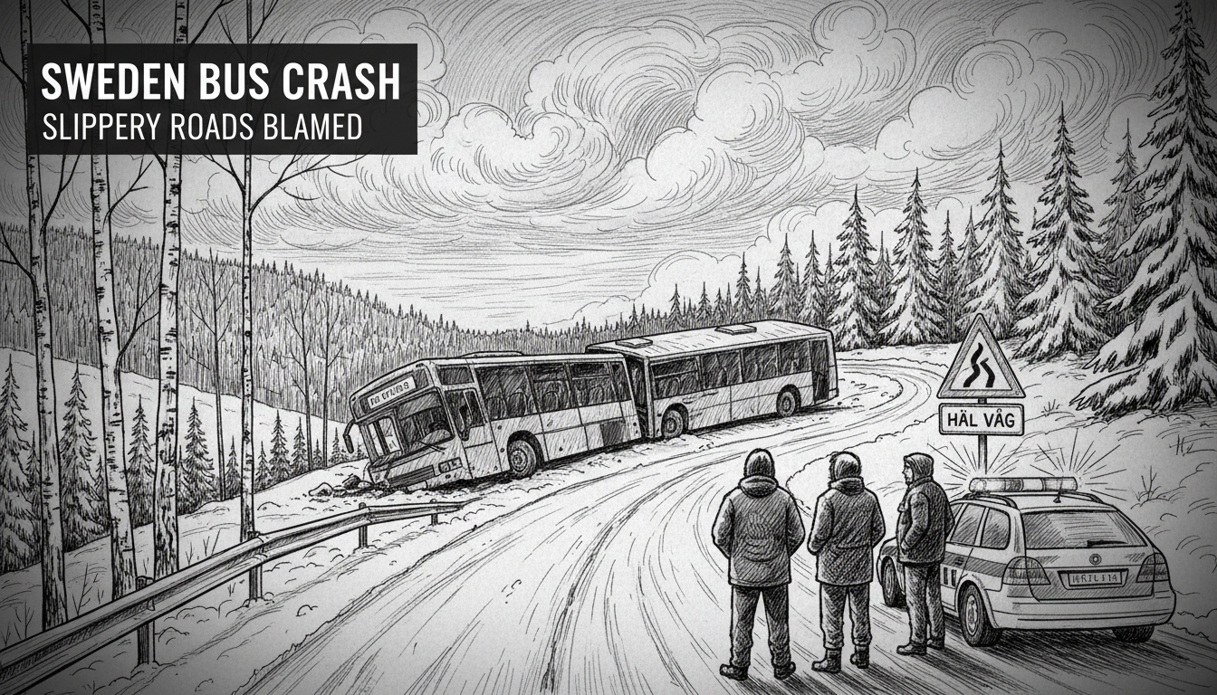 Sweden Bus Crash: Slippery Roads Blamed