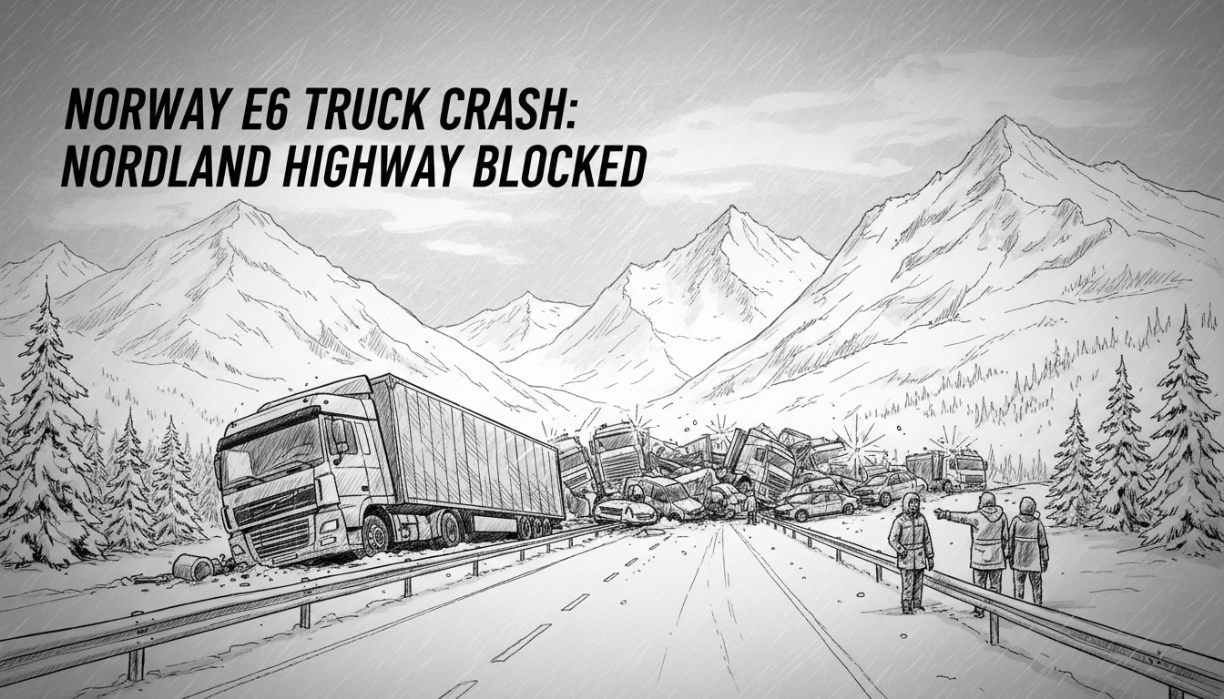 Norway E6 Truck Crash: Nordland Highway Blocked