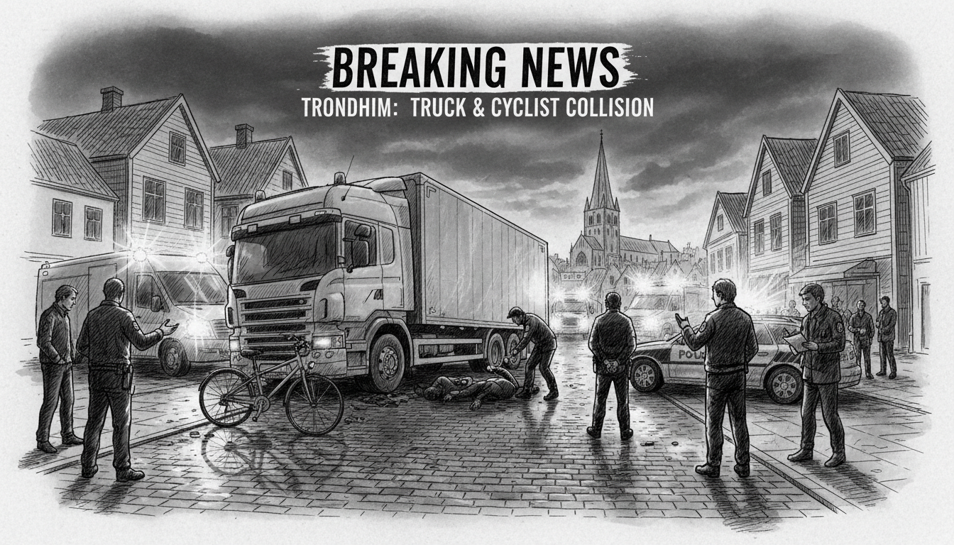 Serious Truck and Cyclist Collision in Trondheim Prompts Emergency Response