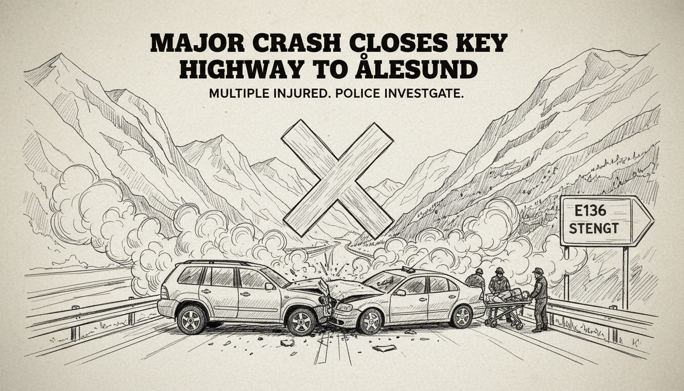 Major Crash Closes Key Highway to Ålesund, Multiple Injured