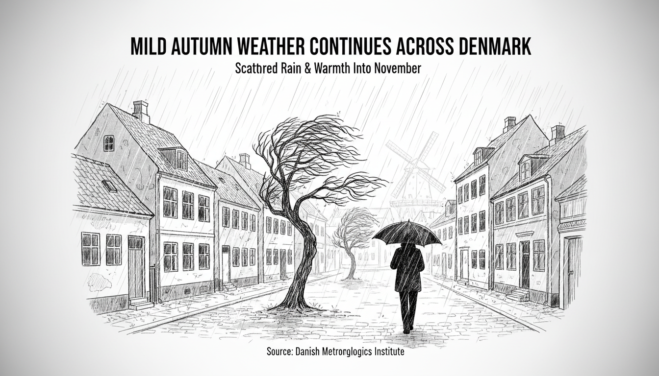 Mild Autumn Weather Continues Across Denmark with Scattered Rain