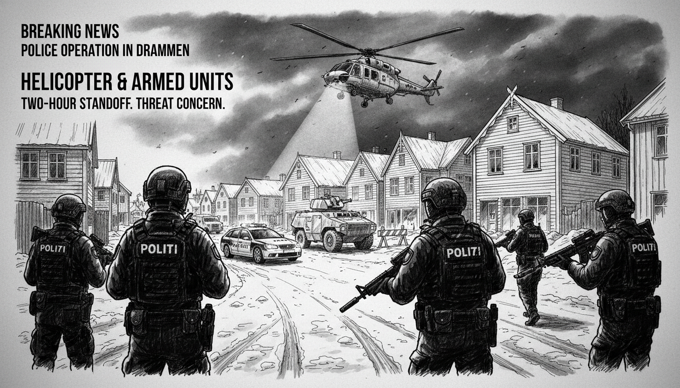 Police Operation in Drammen Involves Helicopter and Armed Units