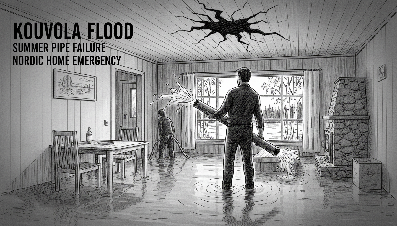 Damaged Water Pipe Floods Kouvola Home During Summer Use