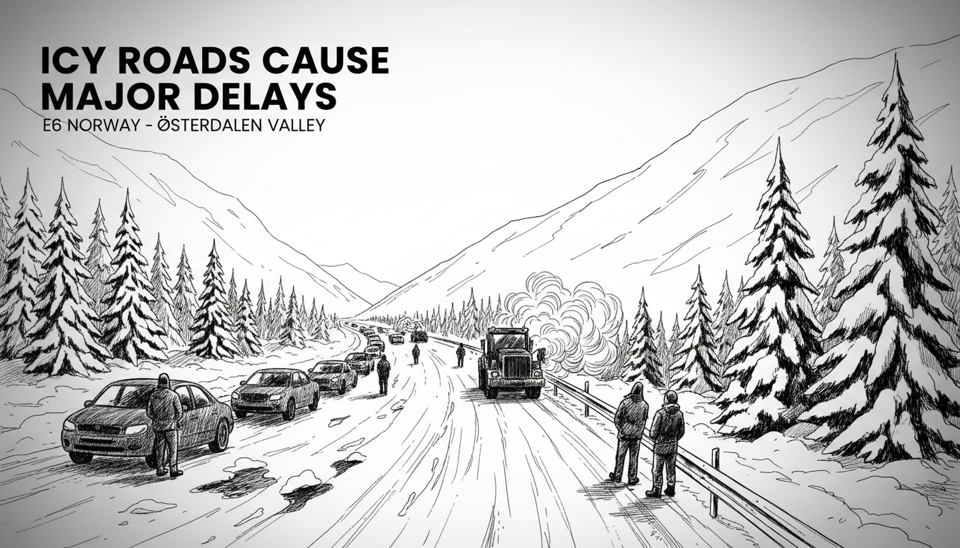 Icy Roads Cause Major Delays on Key Norwegian Highway