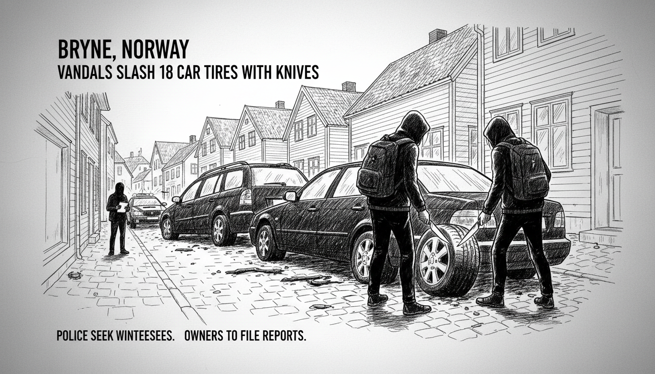 Vandals slash car tires with knives in southwest Norway