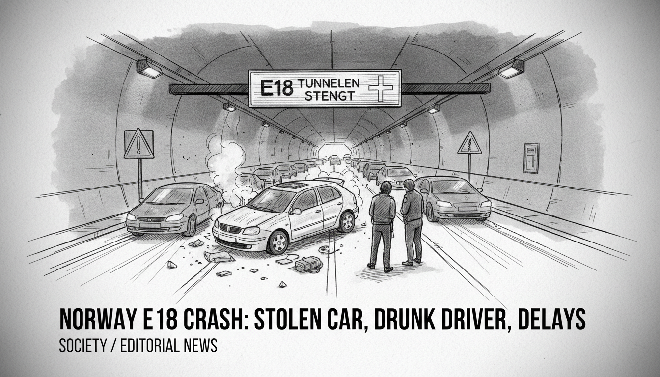 Norway E18 Tunnel Crash: Stolen Car, Drunk Driver, Major Delays