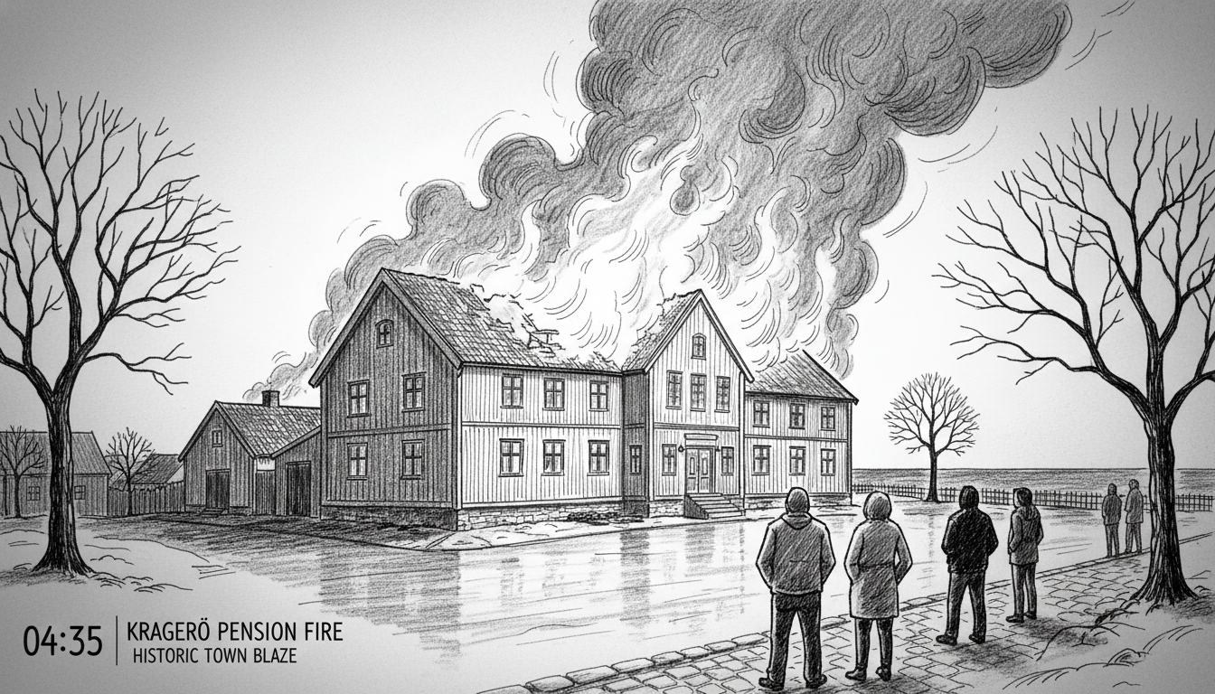 Norway Kragerø Pension Fire: 04:35 Blaze in Historic Town