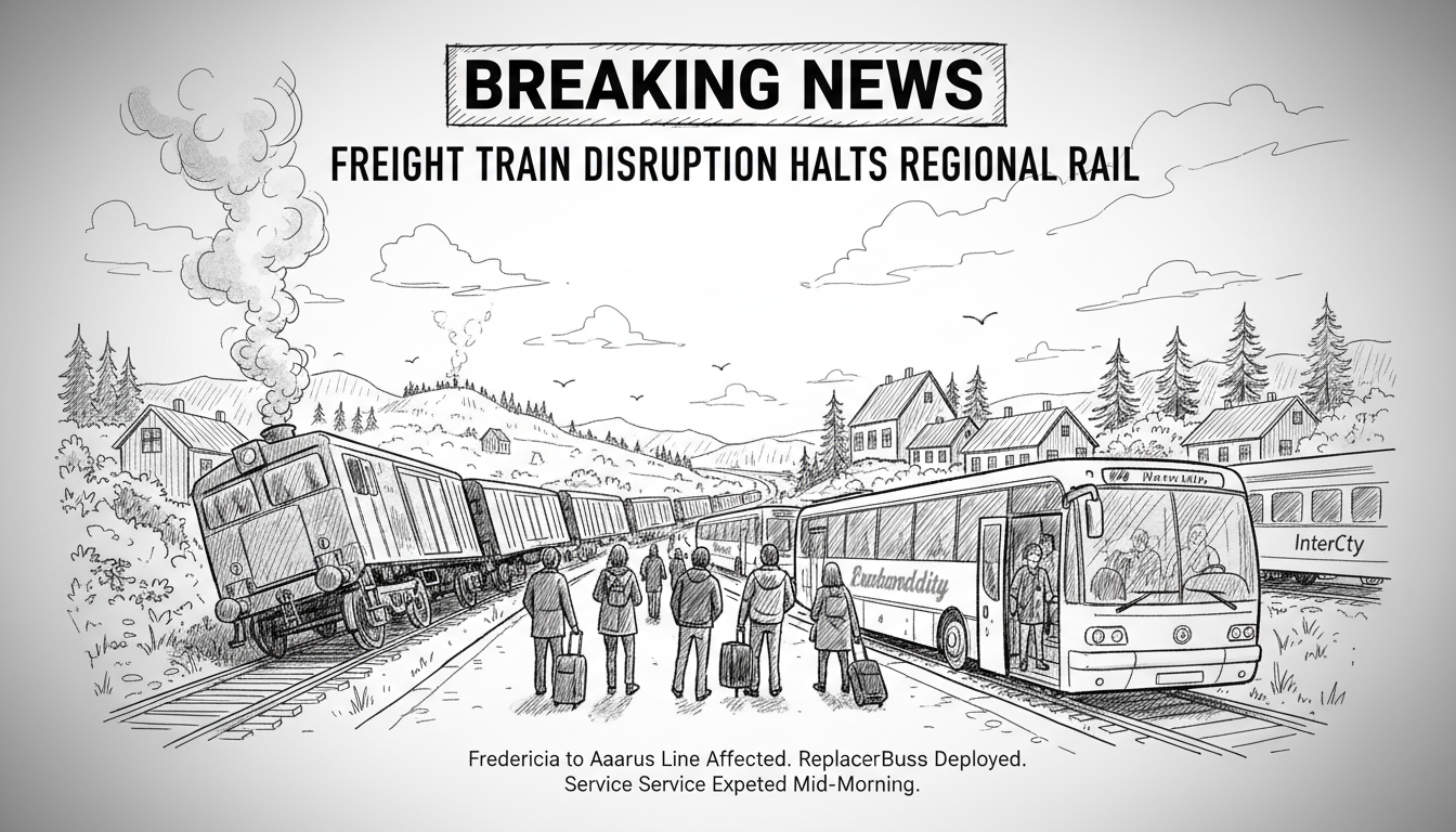 Freight Train Disruption Halts Regional Rail Service Between Fredericia and Aarhus