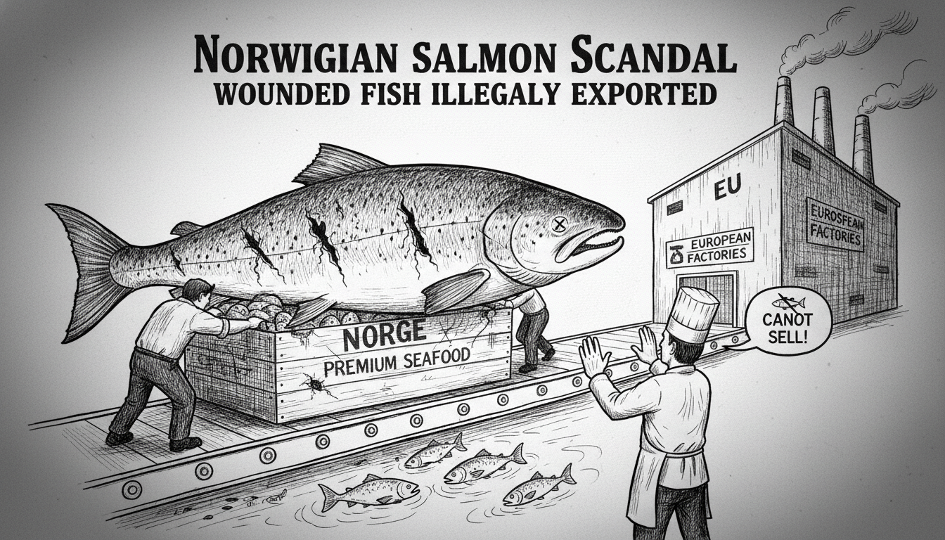 Norwegian Salmon with Wounds Illegally Exported to European Factories
