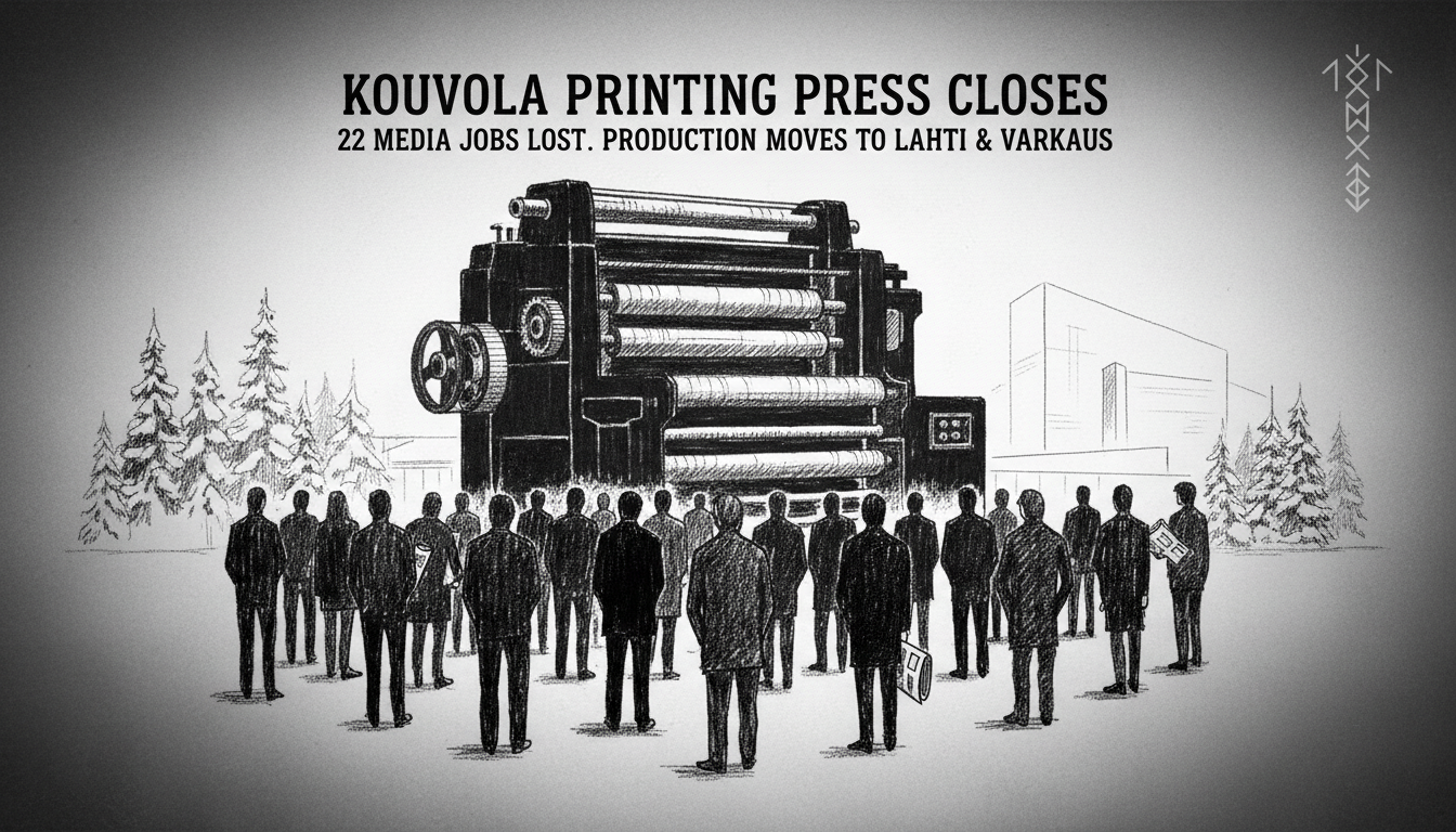 Kouvola Newspaper Printing Press Closure Eliminates 22 Media Jobs