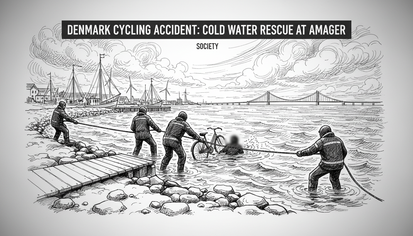 Denmark Cycling Accident: Cold Water Rescue at Amager