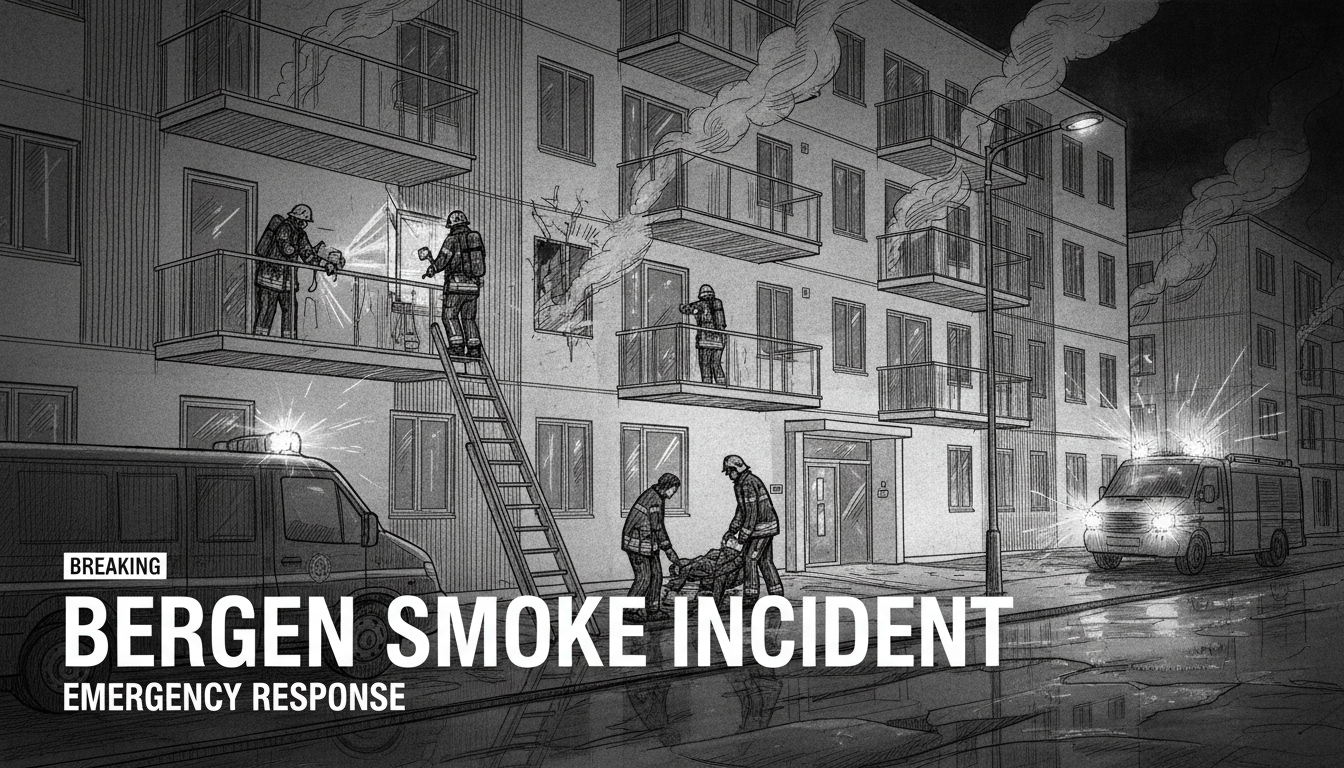 Smoke Incident in Bergen Apartment Block Prompts Emergency Response