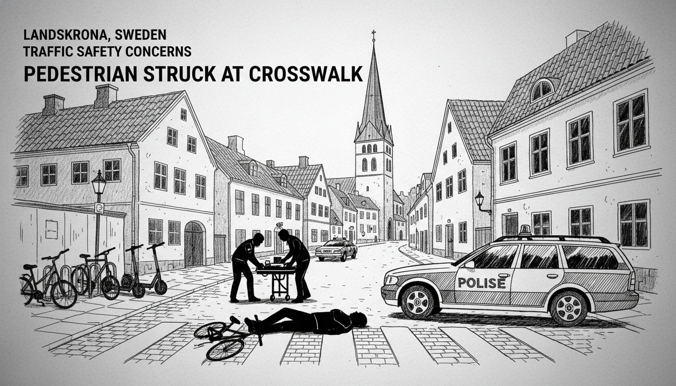 Pedestrian Struck at Crosswalk in Southern Swedish City