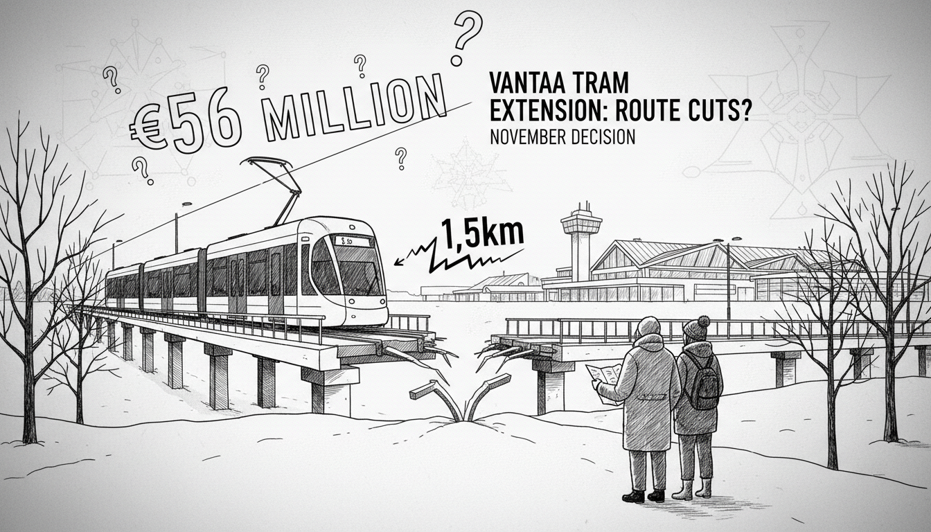 Vantaa Tram Extension to Helsinki Airport Faces Budget Crisis and Route Cuts