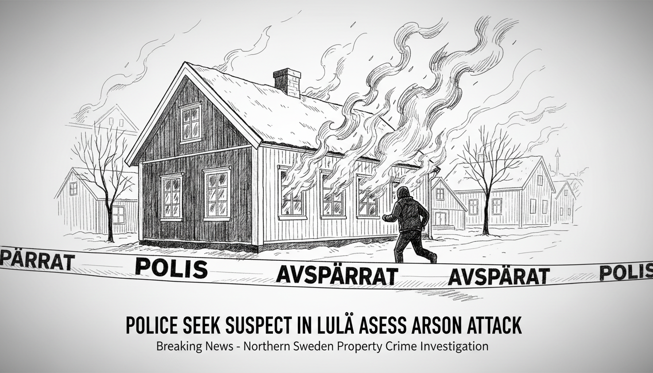 Police Seek Suspect in Luleå Business Arson Attack